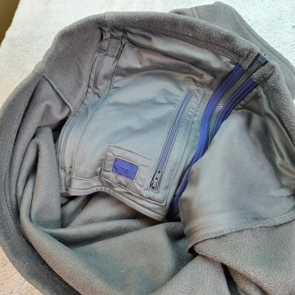 L.L. Bean Full Zip Fleece Jacket Mens S Reg DVFBC Mountain Logo Charcoal Gray